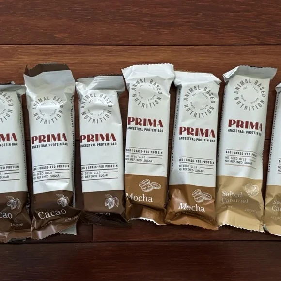 New! 7 ct PRIMA ANCESTRAL PROTEIN BAR Variety Pack Animal Based Protein - Picture 3 of 8
